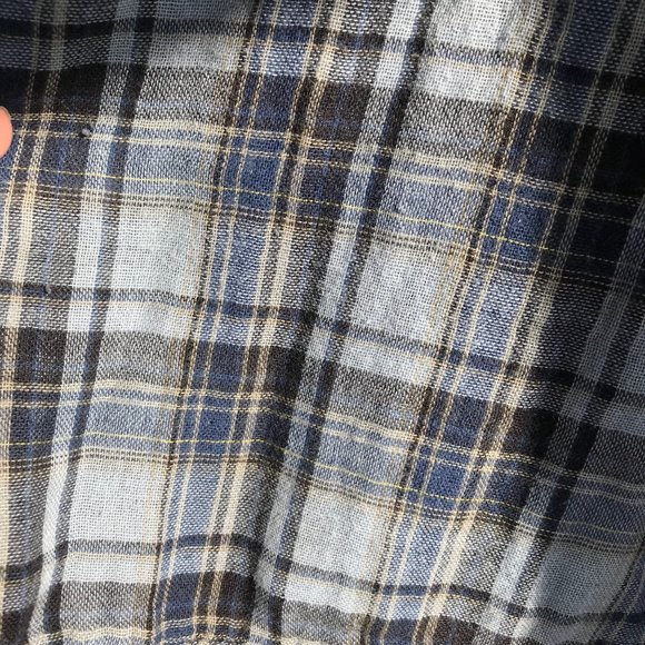 CP Shades Regina Blue Plaid Double-layered Cloth Tunic Dress Top X Small - Picture 7 of 7